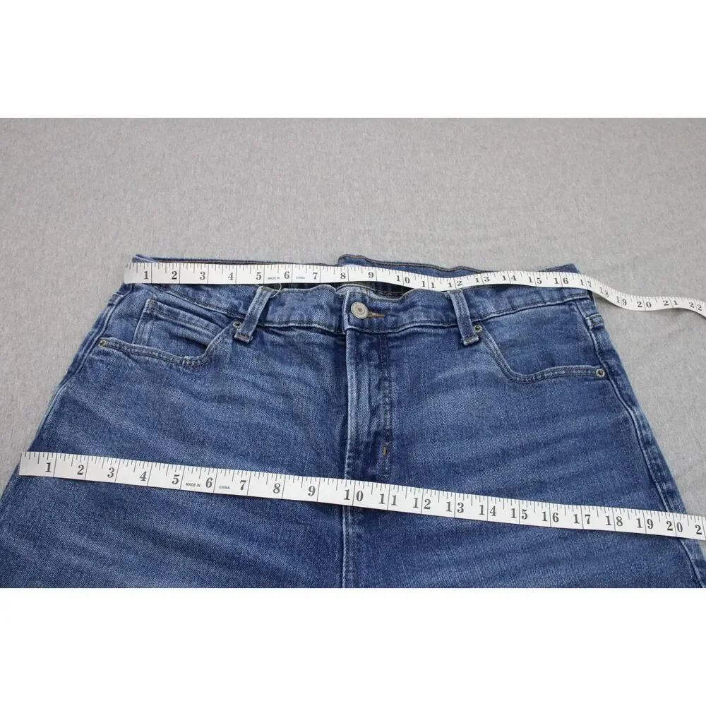 Old Navy Jeans Womens 14‎ Blue Cotton Blend Stretch Boyfriend High-Rise Straight